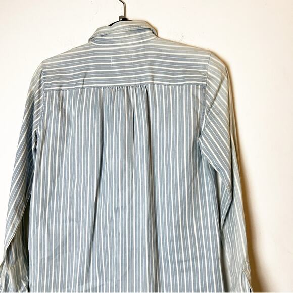 NWT SZ XS Ann Taylor Loft Denim Distressed Color Button Down - Picture 7 of 9